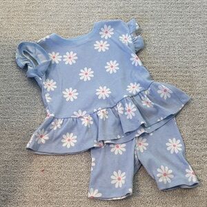 Cat & Jack Light Blue Floral Baby Set